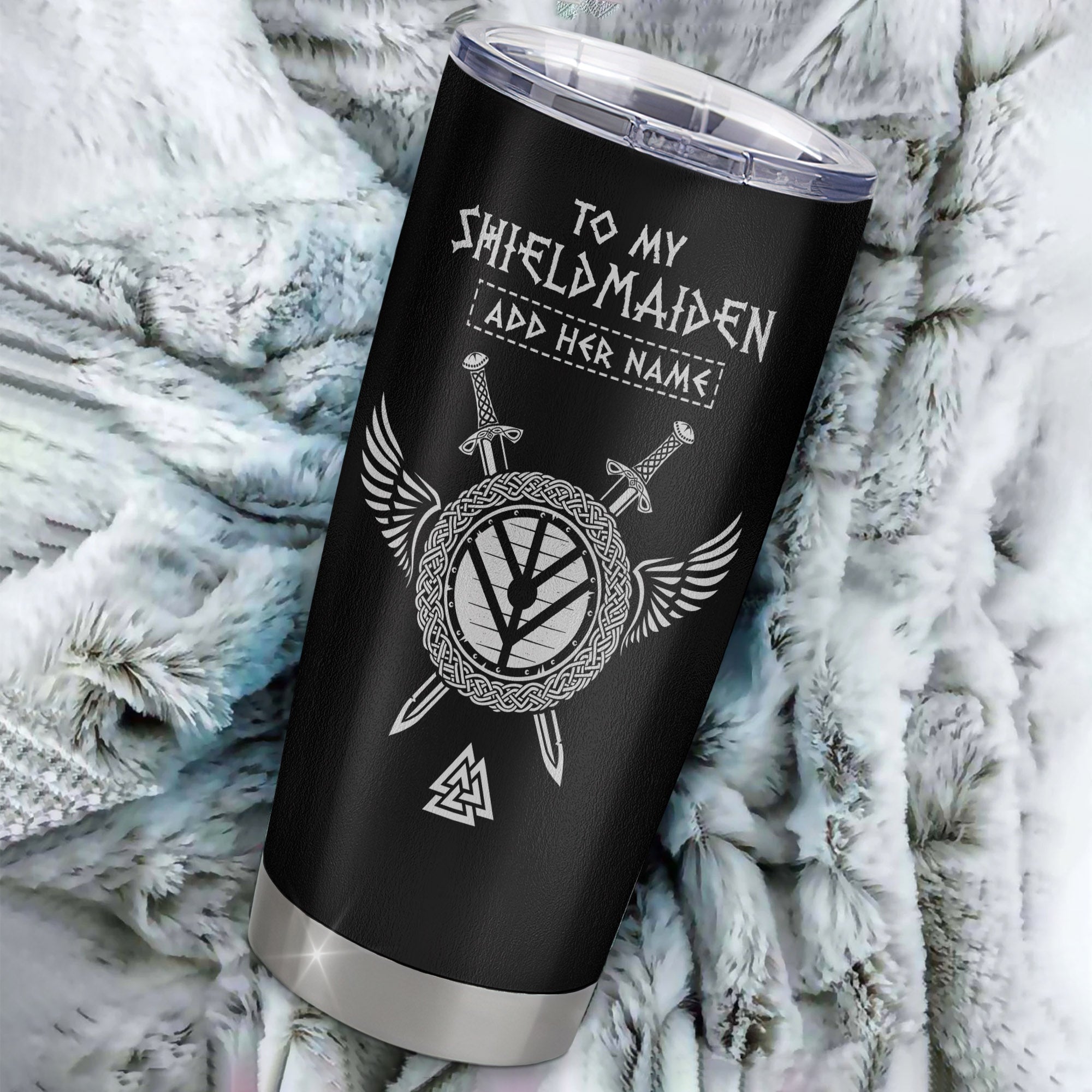 Personalized To My Shieldmaiden Gifts Tumbler Viking Valhalla Scandinavian For Girlfriend Wife Birthday Gifts Christmas Unique Travel Custom Stainless Steel Mug | teecentury