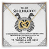 Interlocking Hearts Necklace 18K Yellow Gold Finish | Personalized To My Shieldmaiden Necklace From Husband I Love You to Valhalla Viking Jewelry Women Birthday Wife Girlfriend Anniversary Customized Message Card | teecentury
