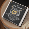 Interlocking Hearts Necklace 18K Yellow Gold Finish | Personalized To My Shieldmaiden Necklace Viking I Love You to Valhalla Jewelry For Wife Girlfriend From Husband Birthday Anniversary Customized Message Card | teecentury