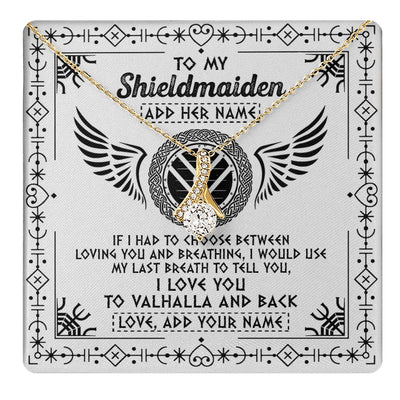 Alluring Beauty Necklace 18K Yellow Gold Finish | 1 | Personalized To My Shieldmaiden Necklace Viking Jewelry For Women I Love You Valhalla Gift For Wife Girlfriend Birthday Christmas Custom Gift Box Message Card | teecentury.myshopify