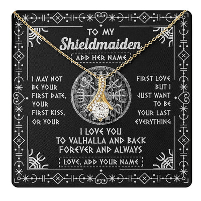 Alluring Beauty Necklace 18K Yellow Gold Finish | 1 | Personalized To My Shieldmaiden Necklace Wife Gifts From Husband Viking Jewelry For Women Valhalla Romantic Girlfriend Birthday Christmas Gift Box Message Card | https://teecentury.