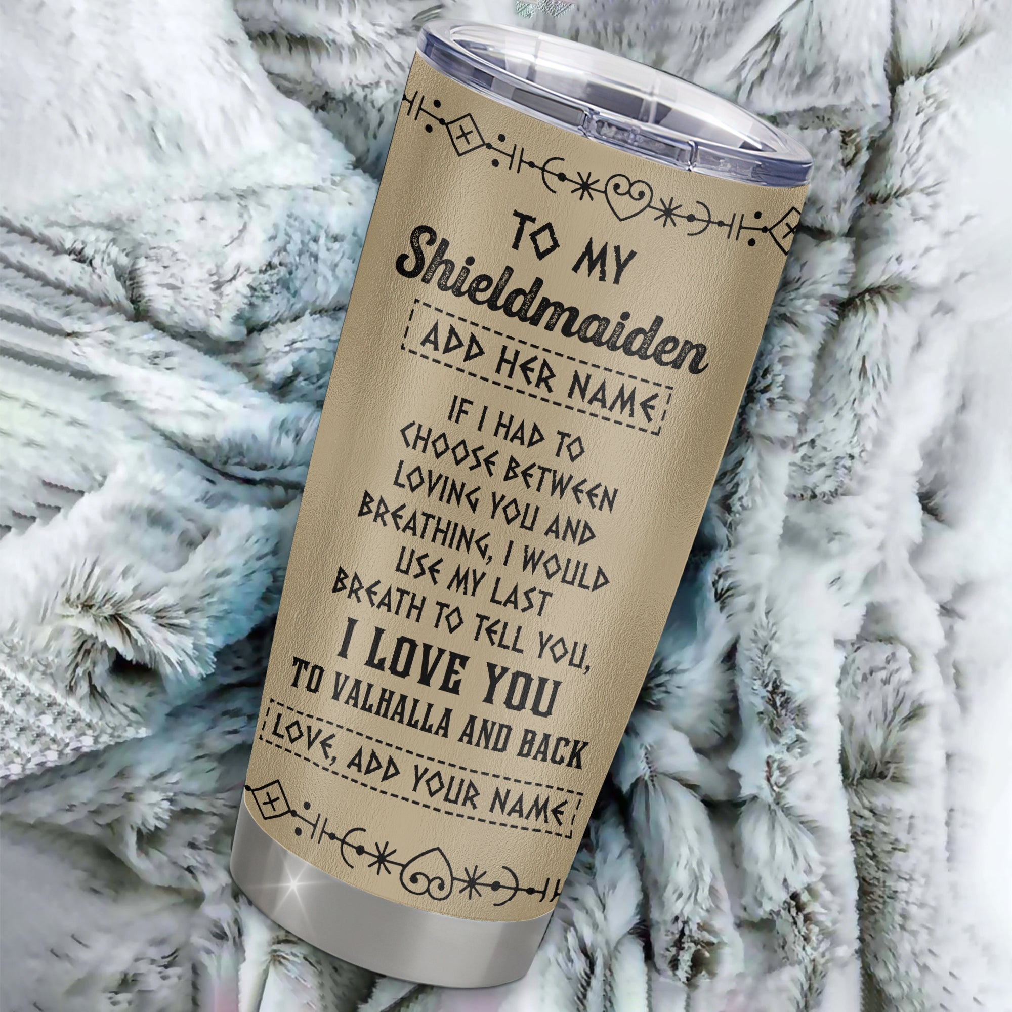 Personalized To My Shieldmaiden Tumbler Viking I Love You Valhalla Wife Viking For Women Girlfriend Birthday Gifts Valentines Christmas Custom Stainless Steel Mug | teecentury