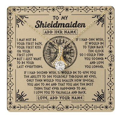 Alluring Beauty Necklace 18K Yellow Gold Finish | 1 | Personalized To My Shieldmaiden Viking Necklace Vintage I Love You To Valhalla Jewelry Girlfriend Wife Birthday Gifts Anniversary Custom Gift Box Message Card | https://teecentury.