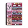 Personalized To My Sister Canvas From Brother Never Believe In Yourself Awesome Pink Wood Sister Birthday Christmas Custom Wall Art Print Home Decor Framed Canvas | teecentury