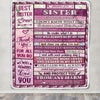 Personalized To My Sister Gifts Blanket From Brother Wood Thank You For All Gifts For Sister Birthday Gifts Sister Graduation Christmas Fleece Throw Blanket | teecentury