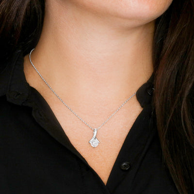 Alluring Beauty Necklace 14K White Gold Finish | 3 | Personalized To My Sister Necklace From Brother I Wish You The Strength Sister Birthday Graduation Inspirational Customized Gift Box Message Card | teecentury.myshopify