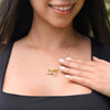 Interlocking Hearts Necklace 18K Yellow Gold Finish | 3 | Personalized To My Sister Necklace From Brother I Wish You The Strength Sister Birthday Graduation Inspirational Customized Gift Box Message Card | teecentury.myshopify