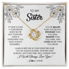 Love Knot Necklace 18K Yellow Gold Finish | Personalized To My Sister Necklace From Brother Sister You're Braver Stronger Smarter Sister Birthday Christmas Customized Jewelry Gift Box Message Card | teecentury
