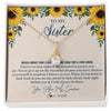 Alluring Beauty Necklace 18K Yellow Gold Finish | Personalized To My Sister Necklace From Brother Sunflower You Are My Sunshine Sister Jewelry Graduation Birthday Christmas Customized Gift Box Message Card | teecentury