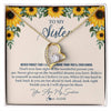 Forever Love Necklace 18K Yellow Gold Finish | Personalized To My Sister Necklace From Brother Sunflower You Are My Sunshine Sister Jewelry Graduation Birthday Christmas Customized Gift Box Message Card | teecentury