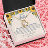 Forever Love Necklace 18K Yellow Gold Finish | Personalized To My Sister Necklace From Brother Sunflower You Are My Sunshine Sister Jewelry Graduation Birthday Christmas Customized Gift Box Message Card | teecentury