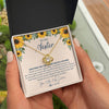 Love Knot Necklace 18K Yellow Gold Finish | Personalized To My Sister Necklace From Brother Sunflower You Are My Sunshine Sister Jewelry Graduation Birthday Christmas Customized Gift Box Message Card | teecentury