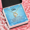 Forever Love Necklace 18K Yellow Gold Finish | Personalized To My Sister Necklace From Sister Brother Always Remember You Are Braver Sister Pendant Jewelry Birthday Christmas Customized Message Card | teecentury