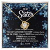 Love Knot Necklace 18K Yellow Gold Finish | Personalized To My Sister Necklace From Sister Brother Whisper Back I Am The Storm Sister Pendant Jewelry Birthday Graduation Christmas Customized Message Card | teecentury