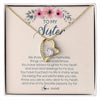 Forever Love Necklace 18K Yellow Gold Finish | Personalized To My Sister Necklace On Her Wedding Day We Share So Many Memories Sister Jewelry Birthday Graduation Christmas Customized Gift Box Message Card | teecentury