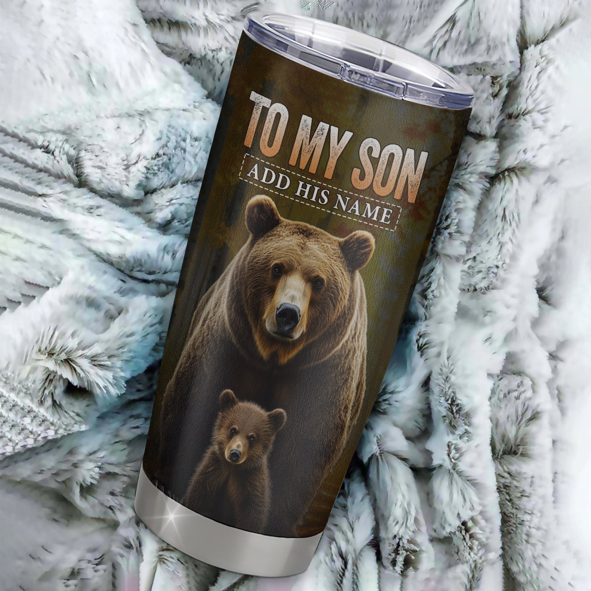 Personalized To My Son Bear Tumbler From Mom Dad Mother Every Day Laugh Love Live Son Birthday Gifts Graduation Christmas Custom Stainless Steel Travel Mug | teecentury
