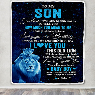 Personalized To My Son Blanket From Dad Father I Love You This Old Lion Son Birthday Graduation Christmas Customized Fleece Throw Blanket | teecentury