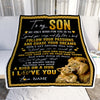 Personalized To My Son Blanket From Dad Father Lion My Only Wish For You Son Birthday Graduation Christmas Customized Fleece Throw Blanket | teecentury