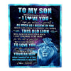 Personalized To My Son Blanket From Dad Father Never Forget That I Love You Lion Son Birthday Thanksgiving Christmas Customized Fleece Throw Blanket Blanket | Teecentury.com