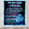 Personalized To My Son Blanket From Dad Father Never Forget That I Love You Lion Son Birthday Thanksgiving Christmas Customized Fleece Throw Blanket Blanket | Teecentury.com