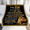 Personalized To My Son Blanket From Dad This Old Lion Love You Son Birthday Graduation Christmas Customized Fleece Blanket Blanket | Teecentury.com