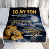 Personalized To My Son Blanket From Mom Dad Father Lion Never Give Up Son Birthday Graduation Christmas Customized Fleece Throw Blanket | teecentury
