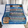 Personalized To My Son Blanket From Mom Dad Mother Wood Remember To Be Awesome Son Birthday Graduation Christmas Customized Fleece Throw Blanket | teecentury