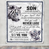 Personalized To My Son Blanket From Mom Dad Mother You Will Never Lose White Tiger Son Birthday Gifts Graduation Christmas Customized Fleece Throw Blanket | teecentury