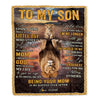 Personalized To My Son Blanket From Mom Mother Lion Being Your Mom Is My Happily Ever Son Birthday Graduation Christmas Customized Fleece Throw Blanket | teecentury