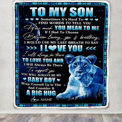 Personalized To My Son Blanket From Mom Mother You Mean Yo Me My Baby Boy Lion Son Birthday Graduation Christmas Customized Bed Fleece Throw Blanket | teecentury