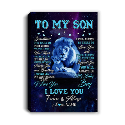 Personalized To My Son Canvas From Dad Father Sometimes It's Hard Lion Son Gift Birthday Graduation Christmas Custom Wall Art Print Framed Canvas | teecentury