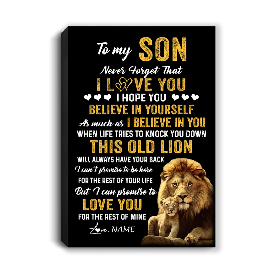 Personalized To My Son Canvas From Dad Father This Old Lion Love You Son Birthday Gifts Graduation Christmas Custom Wall Art Print Framed Canvas | teecentury
