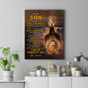 Personalized To My Son Canvas From Mom Dad Mother Father I Wish You The Strength Lion Son Birthday Gifts Graduation Christmas Custom Wall Art Print Framed Canvas | teecentury