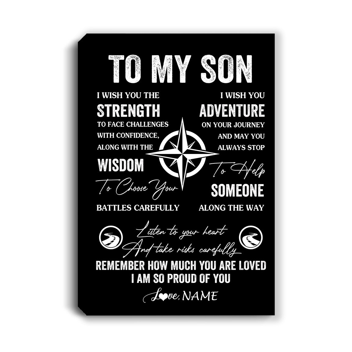 Personalized To My Son Canvas From Mom Dad Mother Father I Wish You The Strength Son Birthday Gifts Graduation Christmas Custom Wall Art Print Framed Canvas | teecentury