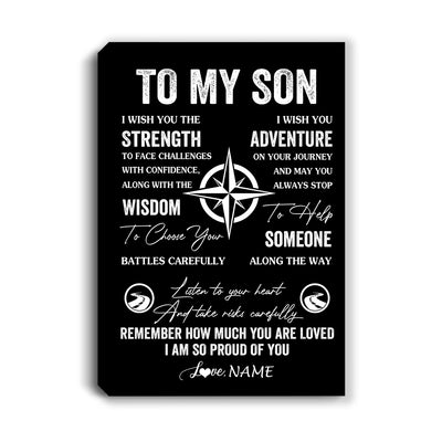 Personalized To My Son Canvas From Mom Dad Mother Father I Wish You The Strength Son Birthday Gifts Graduation Christmas Custom Wall Art Print Framed Canvas | teecentury
