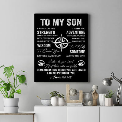 Personalized To My Son Canvas From Mom Dad Mother Father I Wish You The Strength Son Birthday Gifts Graduation Christmas Custom Wall Art Print Framed Canvas | teecentury