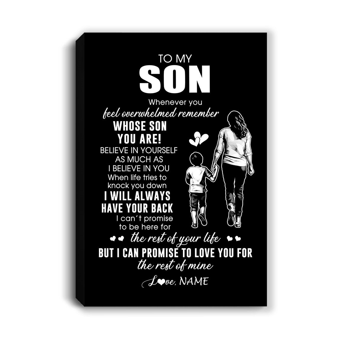 Personalized To My Son Canvas From Mom Mother Whenever You Feel Overwhelmed Son Birthday Gifts Graduation Christmas Custom Wall Art Print Framed Canvas | teecentury