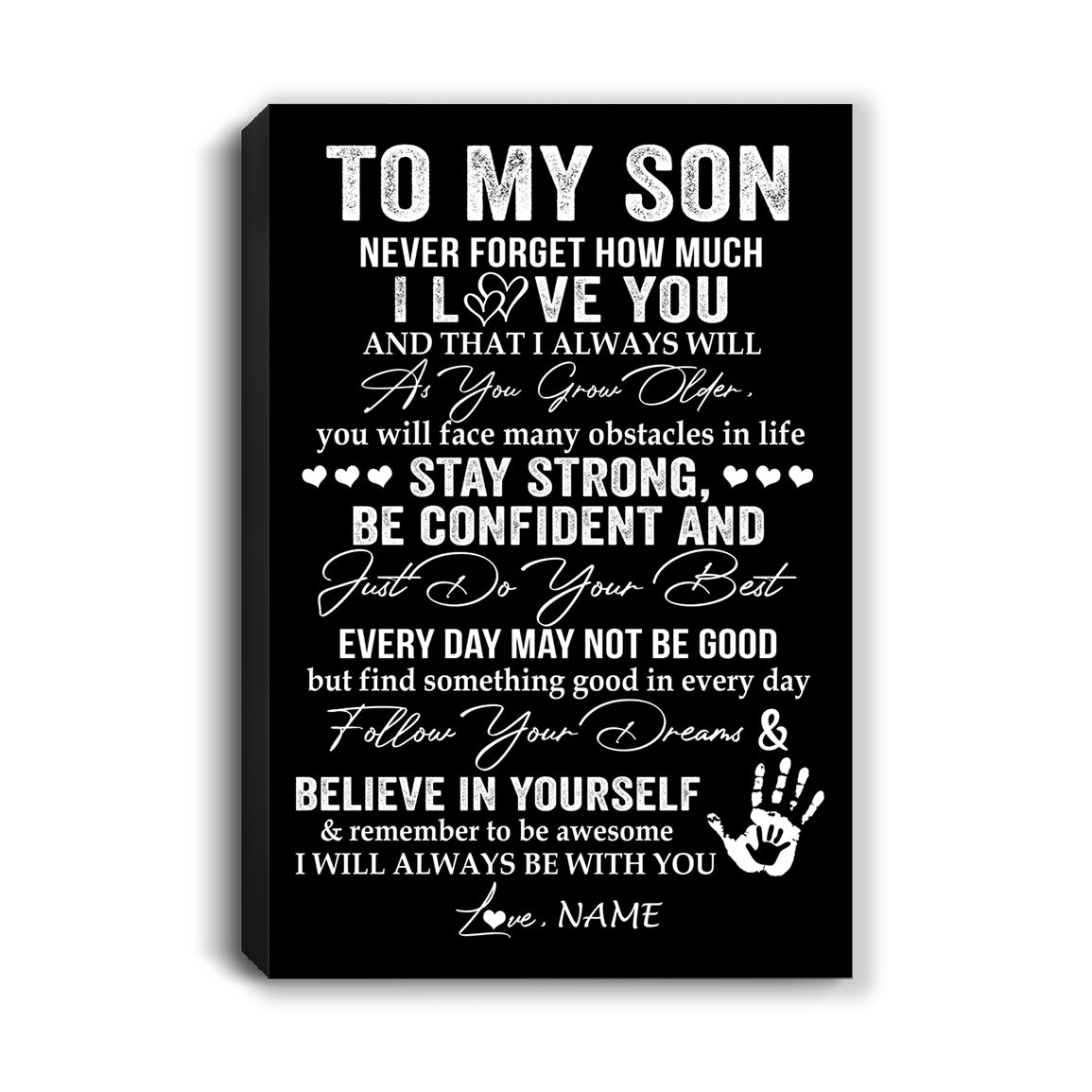 Personalized To My Son Canvas I Love You Forever From Mom Dad Mother Son Birthday Gifts Christmas Thanksgiving Graduation Custom Wall Art Print Framed Canvas | teecentury
