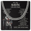 Cuban Link Chain Necklace Stainless Steel | 1 | Personalized To My Son From Dad Mom Necklace I Am The Storm Knight Templar Birthday Gifts For Son Christian Christmas Graduation Custom Gift Box Message Card | https://teecentury.
