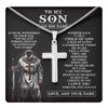 Stainless Cross Necklace Stainless Steel | 1 | Personalized To My Son From Dad Mom Necklace I Am The Storm Knight Templar Birthday Gifts For Son Christian Christmas Graduation Custom Gift Box Message Card | https://teecentury.