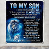 Personalized To My Son Gift Blanket From Dad Father Never Feel That You Are Alone Lion Son Birthday Gifts Graduation Christmas Customized Fleece Throw Blanket | teecentury