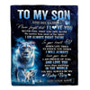 Personalized To My Son Gift Blanket From Mom Mother Never Feel That You Are Alone Lion Son Birthday Gifts Graduation Christmas Customized Fleece Throw Blanket | teecentury