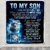 Personalized To My Son Gift Blanket From Mom Mother Never Feel That You Are Alone Lion Son Birthday Gifts Graduation Christmas Customized Fleece Throw Blanket | teecentury