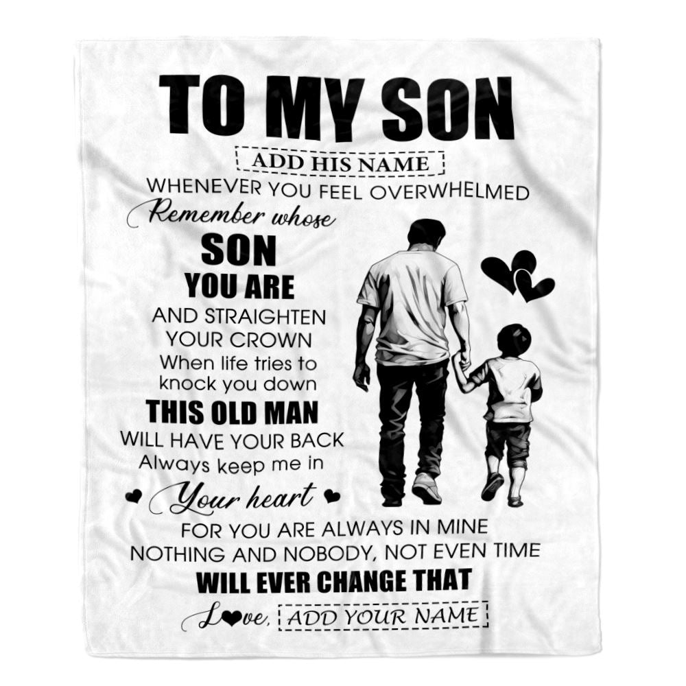Personalized To My Son Gifts Blanket From Dad Father Whenever Man Unique Birthday Gifts For Son Graduation Christmas Custom Fleece Throw Blanket | teecentury