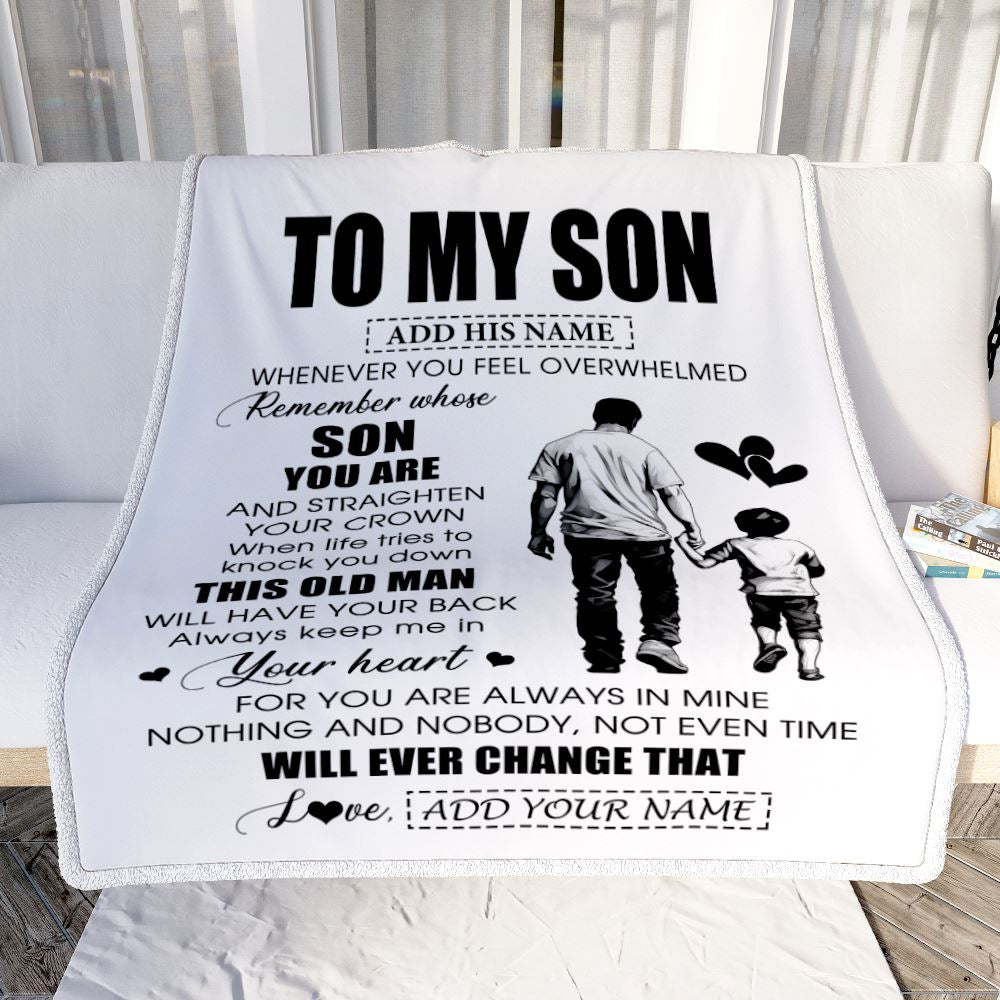 Personalized To My Son Gifts Blanket From Dad Father Whenever Man Unique Birthday Gifts For Son Graduation Christmas Custom Fleece Throw Blanket | teecentury