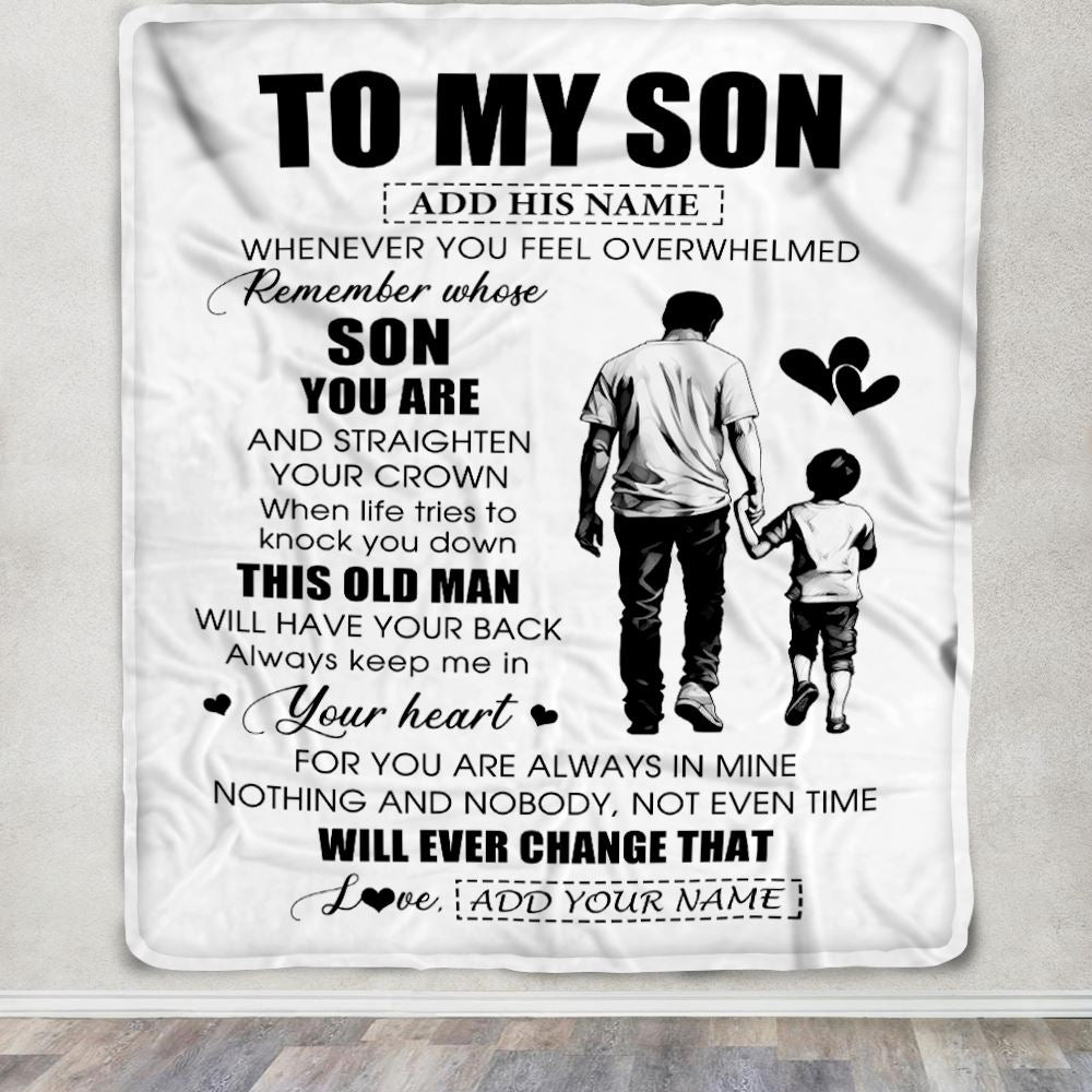 Personalized To My Son Gifts Blanket From Dad Father Whenever Man Unique Birthday Gifts For Son Graduation Christmas Custom Fleece Throw Blanket | teecentury