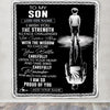 Personalized To My Son Gifts Blanket From Mom Dad Father Mother I Wish You The Strength Son Birthday Gifts Christmas Graduation Custom Fleece Throw Blanket | teecentury