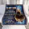 Personalized To My Son Gifts Blanket From Mom Dad Mother Father I Wish You The Strength Bear Son Birthday Gifts Christmas Graduation Custom Fleece Blanket | teecentury