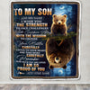 Personalized To My Son Gifts Blanket From Mom Dad Mother Father I Wish You The Strength Bear Son Birthday Gifts Christmas Graduation Custom Fleece Blanket | teecentury
