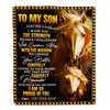 Personalized To My Son Gifts Blanket From Mom Dad Mother Father I Wish You The Strength Horse Son Birthday Gifts Christmas Graduation Custom Fleece Blanket | teecentury